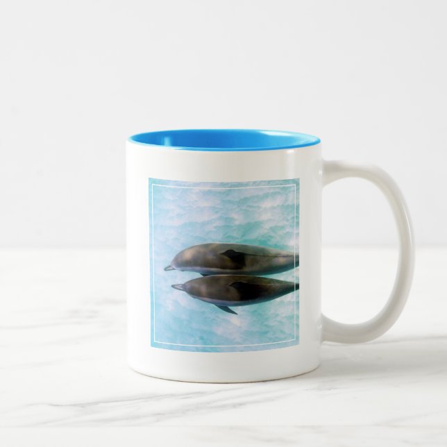 Spinner Dolphins | Oahu Hawaii Two-Tone Coffee Mug (Right)
