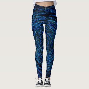 Spinning blue waves leggings