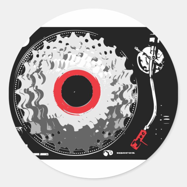 Spinning Cogs Classic Round Sticker (Front)