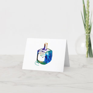 Spinning Dreidel Hanukkah Pop Art Card 