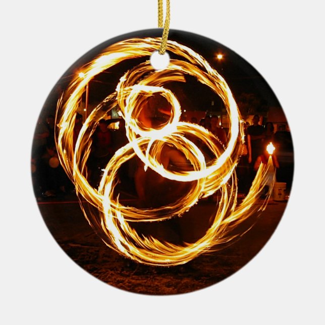 Spinning Fire - Abstract Ceramic Tree Decoration (Front)