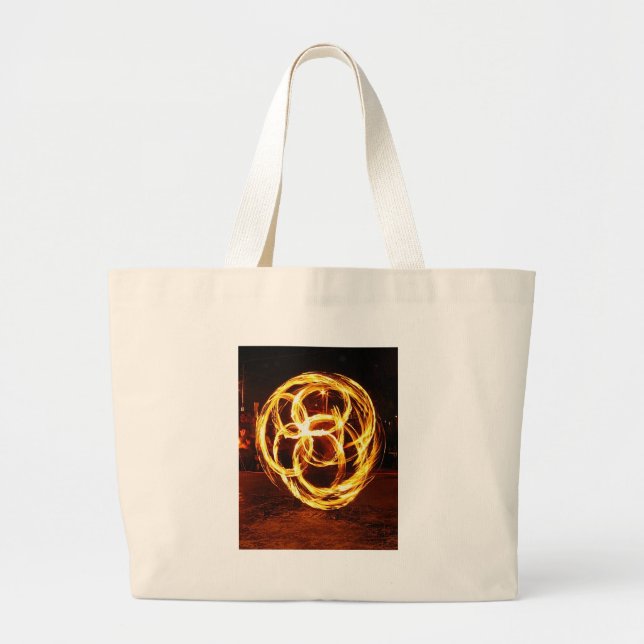Spinning Fire - Celtic Knot Large Tote Bag (Front)