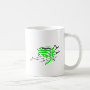 Spinning green tornado coffee mug