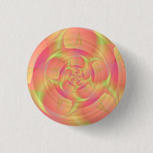 Spinning Horns in Pink and Yellow 3 Cm Round Badge