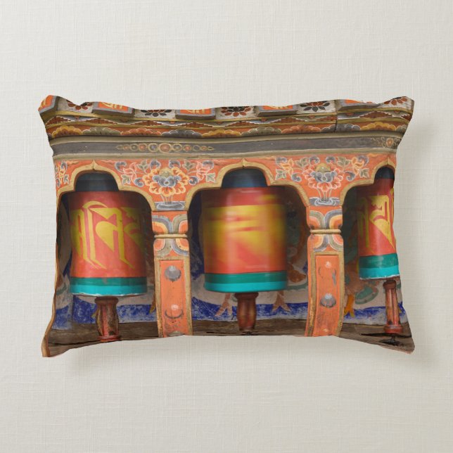 Spinning Prayer Wheels Decorative Cushion (Front)