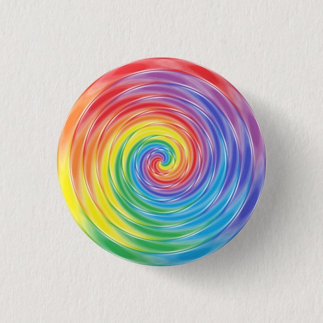 Spinning Rainbow 3 Cm Round Badge (Front)