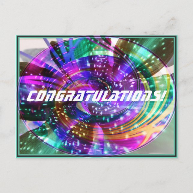 Spinning rainbow disc postcard (Front)