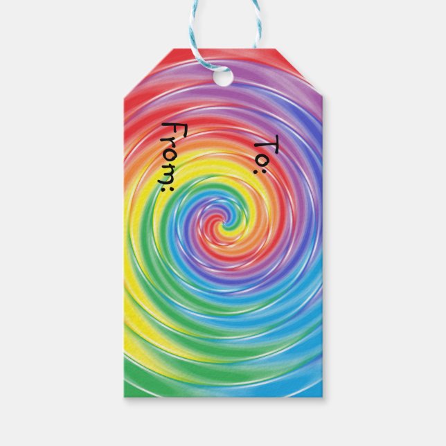 Spinning Rainbow Gift Tags (Front)