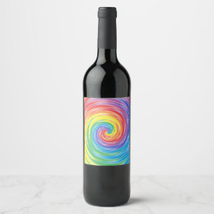 Spinning Rainbow Wine Label