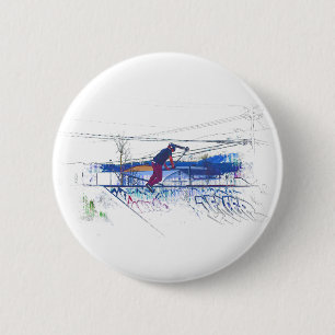 Spinning the Deck - Stunt Scooter 6 Cm Round Badge