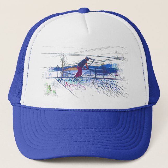 Spinning the Deck - Stunt Scooter Trucker Hat (Front)
