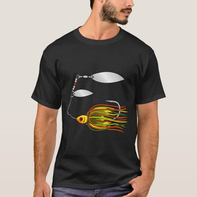 Spinnner Bait Fishing Lure - Tandem Silver Willow  T-Shirt (Front)