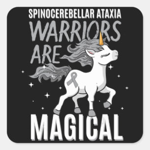 Spinocerebellar Ataxia Warrior Awareness Ribbon SC Square Sticker