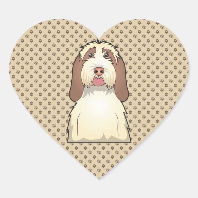 Spinone Italiano Cartoon Heart Sticker (Front)