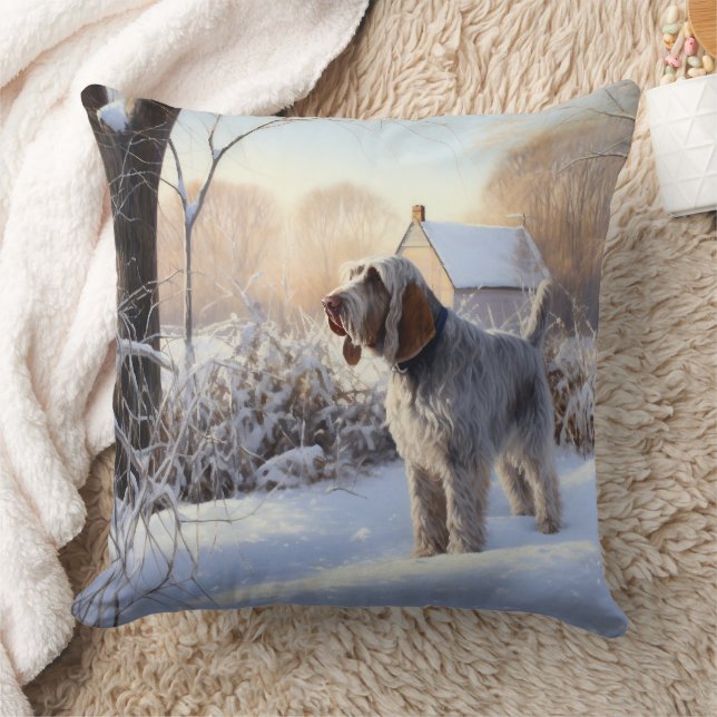 Spinone Italiano Let It Snow Christmas Cushion (Blanket)
