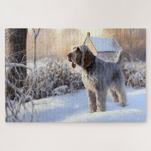 Spinone Italiano Let It Snow Christmas Jigsaw Puzzle
