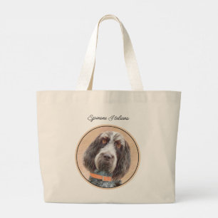 Spinone Italiano Painting Brown Roan Cute Dog Art Large Tote Bag