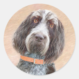 Spinone Italiano Painting - Cute Original Dog Art Classic Round Sticker