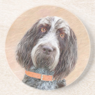 Spinone Italiano Painting - Cute Original Dog Art Coaster