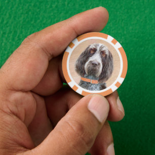 Spinone Italiano Painting - Cute Original Dog Art Poker Chips