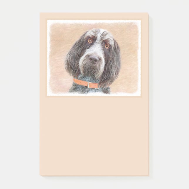 Spinone Italiano Painting - Cute Original Dog Art Post-it Notes (Front)