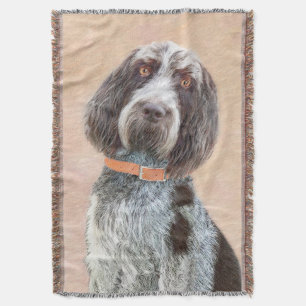Spinone Italiano Painting - Cute Original Dog Art Throw Blanket