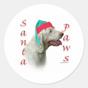 Spinone Italiano Santa Paws Classic Round Sticker