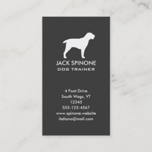 Spinone Italiano Silhouette Vertical Business Card