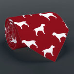 Spinone Italiano Silhouettes Pattern Red and White Tie<br><div class="desc">This original Spinone Italianos pattern red and white neck tie makes a great gift for dog dads! Available in a variety of colours, this cool tie makes a statement for anyone who loves an Itanian Spinone. An awesome gift for the guy who wears a tie for business, or for special...</div>