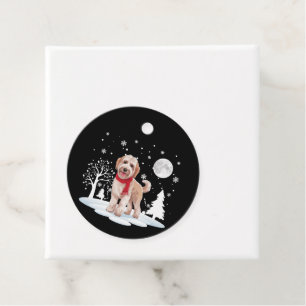 Spinone Italiano Under Moonlight Snow Christmas Favour Tags