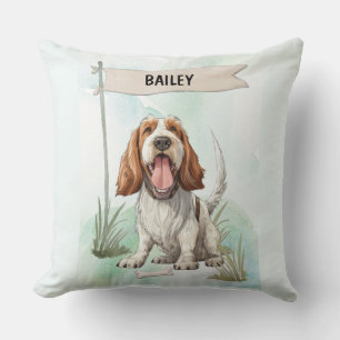 Spinone Italiano Watercolor Personalised Dog Cushion