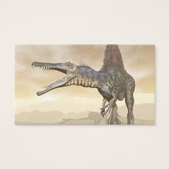 Spinosaurus dinosaur in the desert - 3D render (Front)