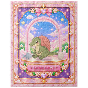 Spinosaurus Dinosaur, Kawaii Art Jigsaw Puzzle