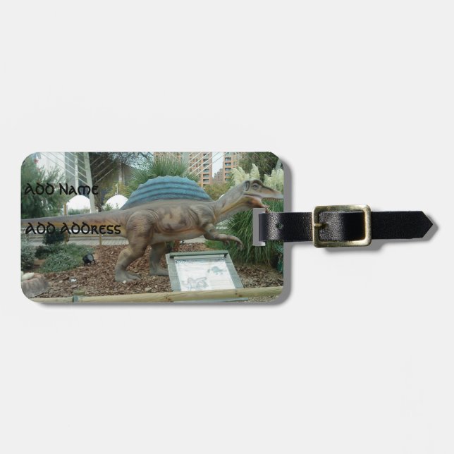 Spinosaurus Dinosaur Luggage Tag (Front Horizontal)