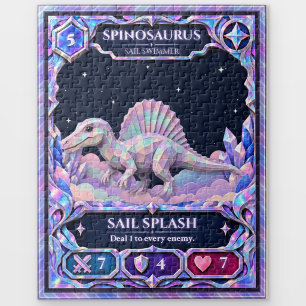 Spinosaurus Dinosaur, Rainbow Foil Art Jigsaw Puzzle