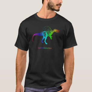 Spinosaurus Dinosaur Rainbow Skeleton T-Shirt