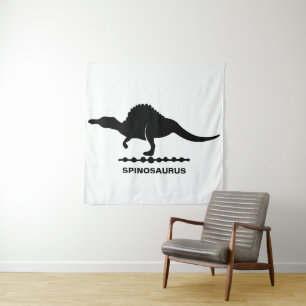 Spinosaurus Dinosaur Silhouette Tapestry
