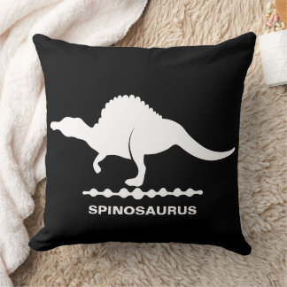 Spinosaurus Dinosaur Silhouette Throw Pillow