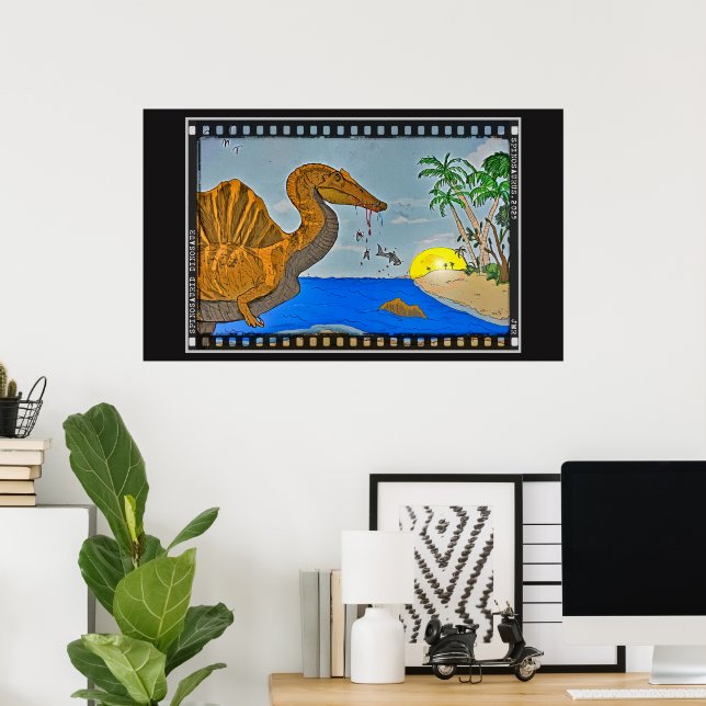 Spinosaurus Film Reel Dinosaur Archival Poster (Home Office)