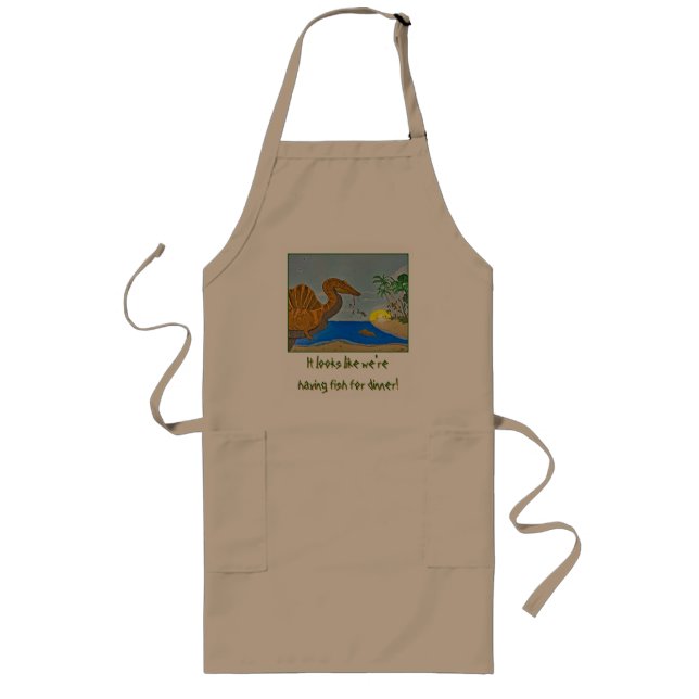 Spinosaurus Fish for Dinner apron Dinosaur Chef  (Front)