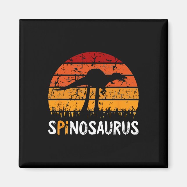 Spinosaurus Pi Day Retro Math Symbols Teacher Stud Magnet (Front)