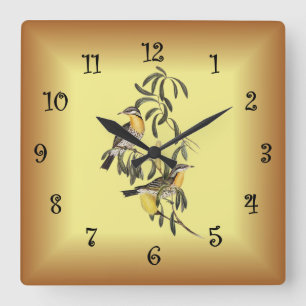 Spiny-Cheeked Honey-Eater ~ Elizabeth Gould 06 Square Wall Clock