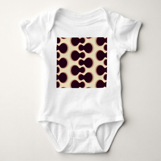 Spiny globular shapes, brown shades pattern. baby bodysuit (Front)