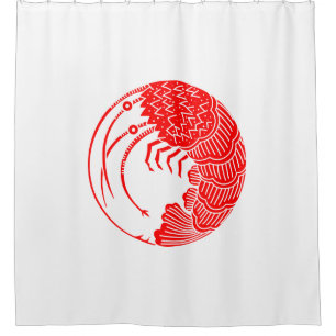 Spiny lobster circle shower curtain