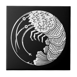 Spiny lobster circle tile