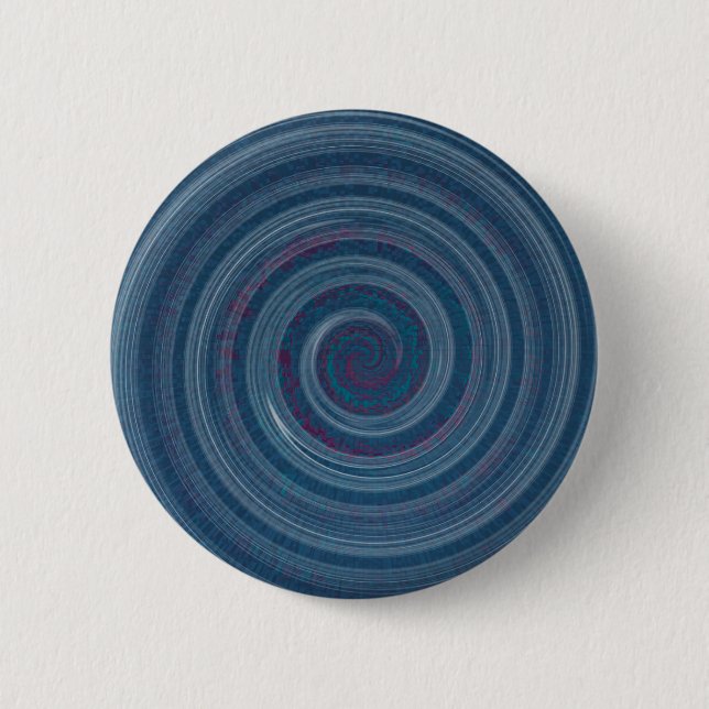 spiral blue - hypnotic 6 cm round badge (Front)