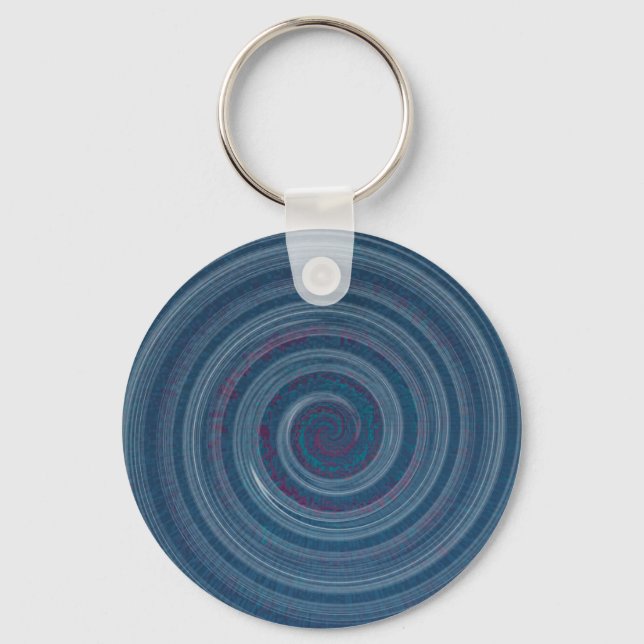 spiral blue - hypnotic key ring (Front)
