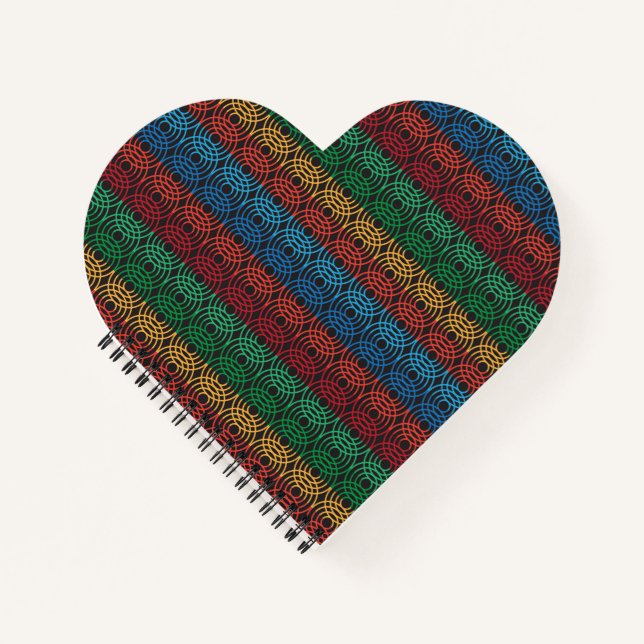 Spiral bound notebook with circular pattern cover (Front)