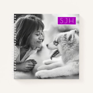 Spiral Bound Sketch Pad Photo Template Monogram Notebook