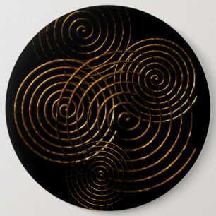 Spiral Celtic symbol gold metallic 6 Cm Round Badge
